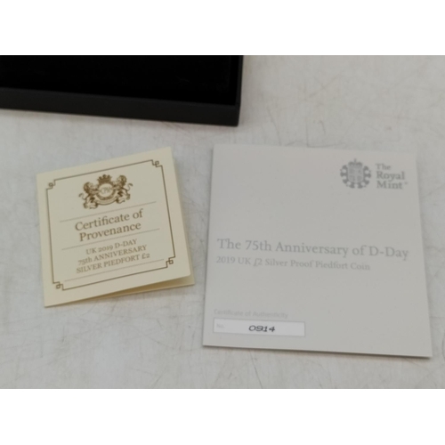 235 - Royal Mint 75th Anniversary of D-Day 2019 £2 Silver Proof Piedfort Coin. No 914 of a Limited Mintage... 