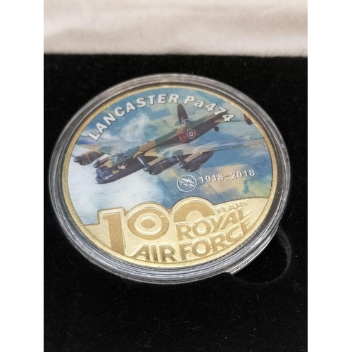 236 - 5 Coin Boxed Set of the 100th Anniversary of the Royal Air Force 1918-2018. Coated in 24kt Gold. Lim... 