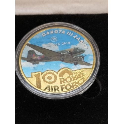 236 - 5 Coin Boxed Set of the 100th Anniversary of the Royal Air Force 1918-2018. Coated in 24kt Gold. Lim... 