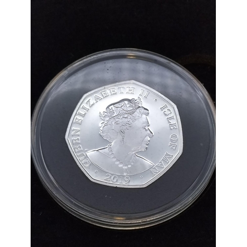 237 - 2019 ICC Cricket World Cup Silver Proof 50 Pence Isle of Man Set in Case. No 265 of a Limited Mintag... 