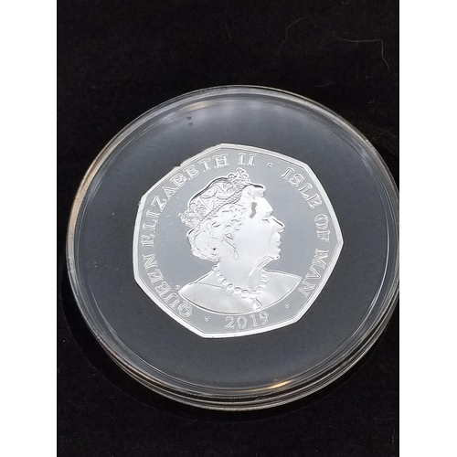 237 - 2019 ICC Cricket World Cup Silver Proof 50 Pence Isle of Man Set in Case. No 265 of a Limited Mintag... 