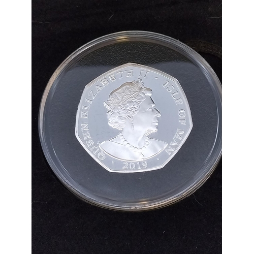 237 - 2019 ICC Cricket World Cup Silver Proof 50 Pence Isle of Man Set in Case. No 265 of a Limited Mintag... 