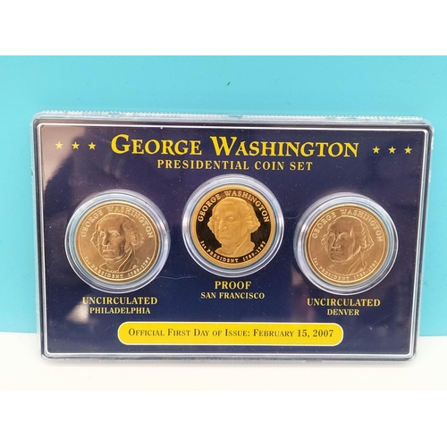 243 - Presidential Coin Sets for 'Thomas Jefferson', 'George Washington' and 'John Adams plus United State... 