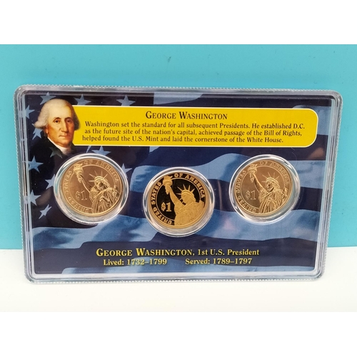 243 - Presidential Coin Sets for 'Thomas Jefferson', 'George Washington' and 'John Adams plus United State... 