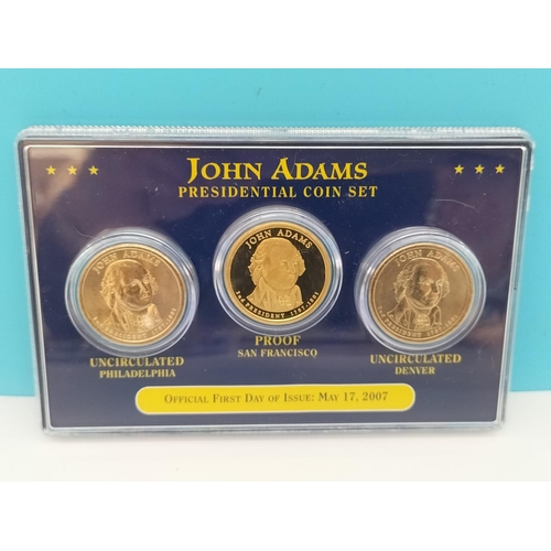 243 - Presidential Coin Sets for 'Thomas Jefferson', 'George Washington' and 'John Adams plus United State... 