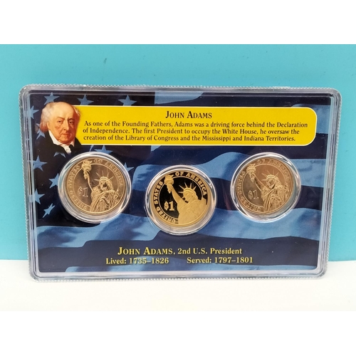 243 - Presidential Coin Sets for 'Thomas Jefferson', 'George Washington' and 'John Adams plus United State... 