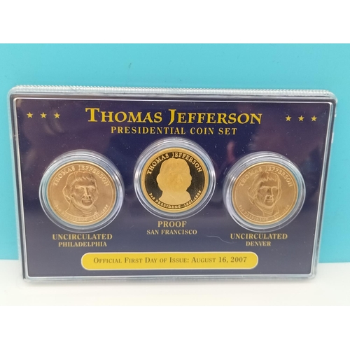 243 - Presidential Coin Sets for 'Thomas Jefferson', 'George Washington' and 'John Adams plus United State... 