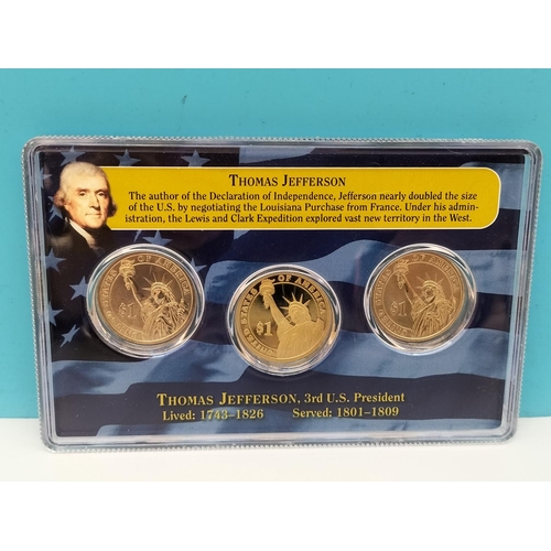 243 - Presidential Coin Sets for 'Thomas Jefferson', 'George Washington' and 'John Adams plus United State... 