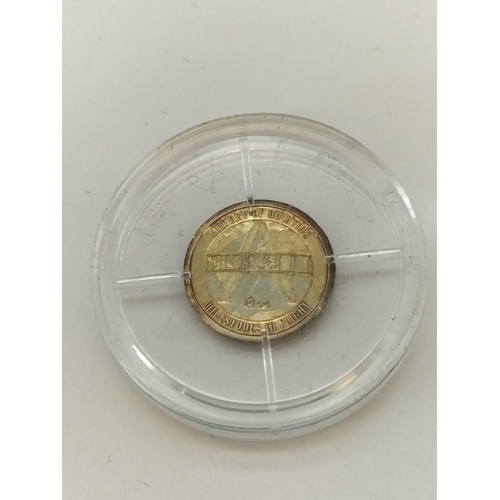 246 - 14ct Gold History of Aviation 'Concorde' Small Coin Approx 0.5 Gram, 10mm Diameter.