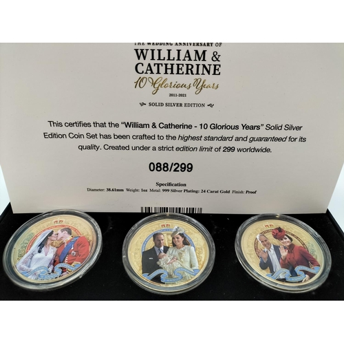 248 - Solid Silver Edition 'William and Catherine, 10 Glorious Years 2011-2021' in Presentation Box. No 88... 