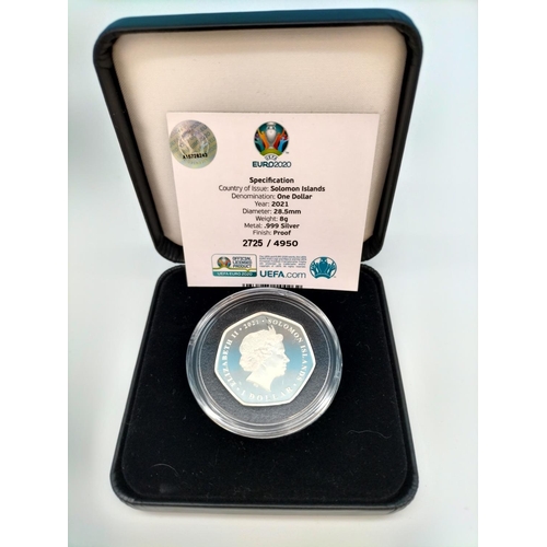 250 - UEFA Euro 2020 'Road to the Final in London' Silver Plated Coin Collection (3 Coins Required to Comp... 