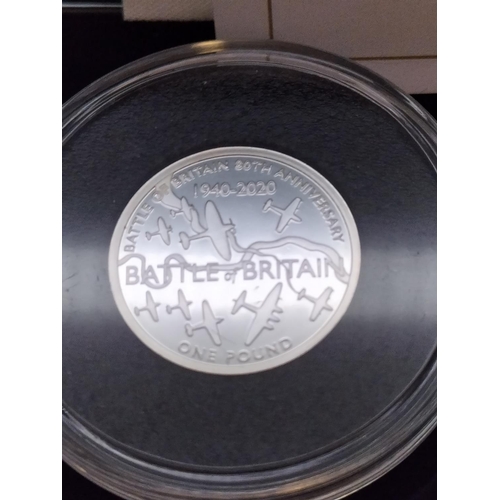 254 - 2020 Tristan Da Cunha '80th Anniversary Battle of Britain' Solid Silver Proof Coin Collection of £1,... 