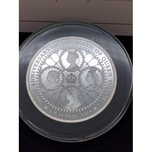 255 - 2019 Alderney '200th Anniversary of Queen Victoria' Solid Silver Proof Coin Collection of £1, £2 and... 