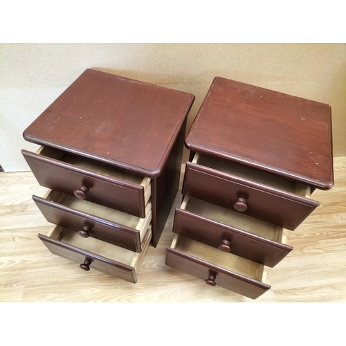 778 - 2 x Three Drawer Bedside Cabinets. 60cm High, 43cm x 38cm. Collection Only.