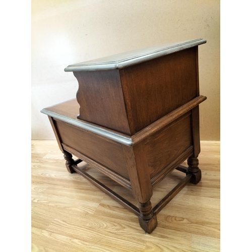 780 - Medium Oak Telephone Table/Hall Seat with Two End Drawers (Part Upcycled) 66cm High, 76cm x 46cm. Se... 