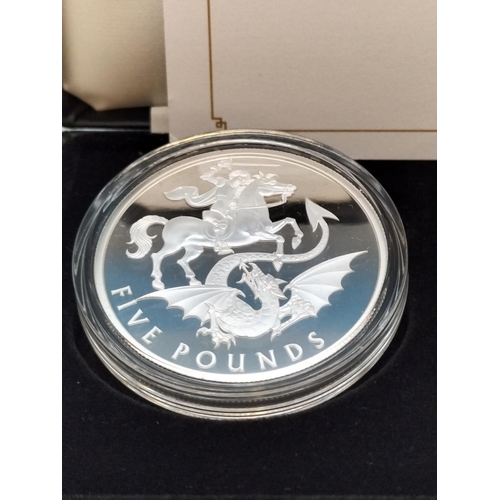 256 - 'The St George and the Dragon' £5 Coin Collection, Copper Plated in Pure Silver, 24 Carat Gold or 9 ... 