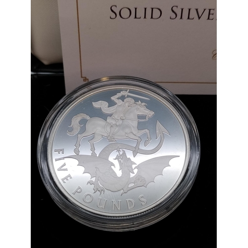 257 - The St George & Dragon 925/1000 Silver Proof Coin Collection £1, £2 and £5 in Presentation Case. Lim... 