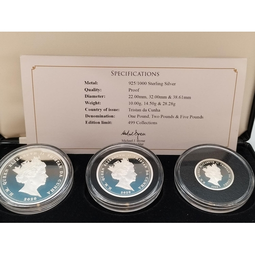 257 - The St George & Dragon 925/1000 Silver Proof Coin Collection £1, £2 and £5 in Presentation Case. Lim... 