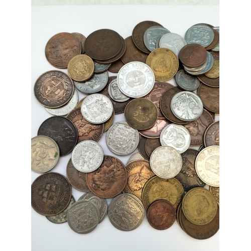 259 - Tin of Mixed South African Coins to include 1897 2 Shillings (2), 1897 1 Shilling (2) plus 1897 2.5 ... 