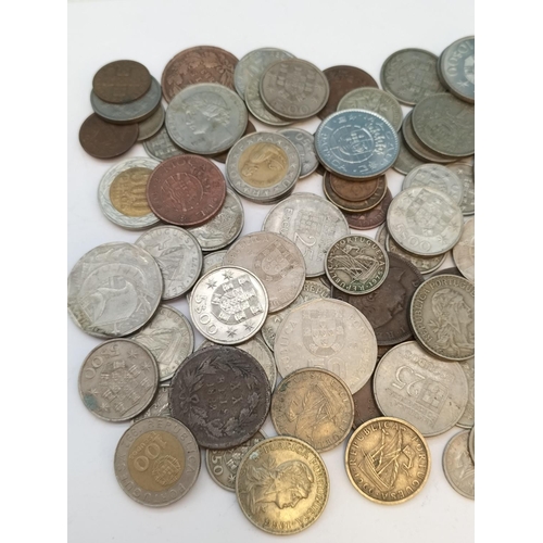 260 - Tin of Mixed Portuguese Coins, 1882 to Modern.