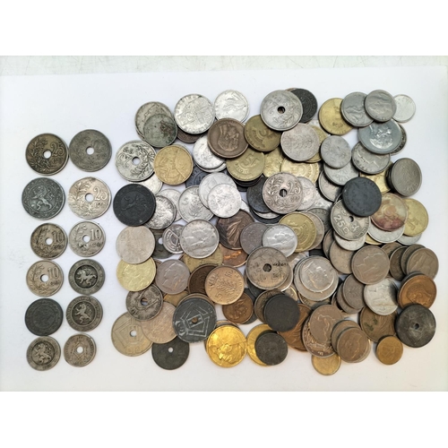 261 - Tin of Mixed Belgian Coins, 1864 to Modern.