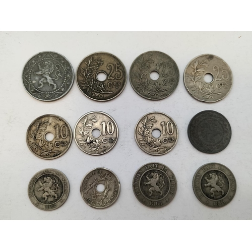 261 - Tin of Mixed Belgian Coins, 1864 to Modern.