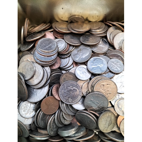 264 - Tin of Mixed USA Coins to include 1974 Denver Half Dollar, 1942 and 1974 Quarter Dollar plus 1899 Qu... 