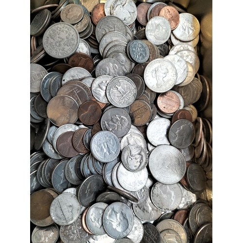 264 - Tin of Mixed USA Coins to include 1974 Denver Half Dollar, 1942 and 1974 Quarter Dollar plus 1899 Qu... 