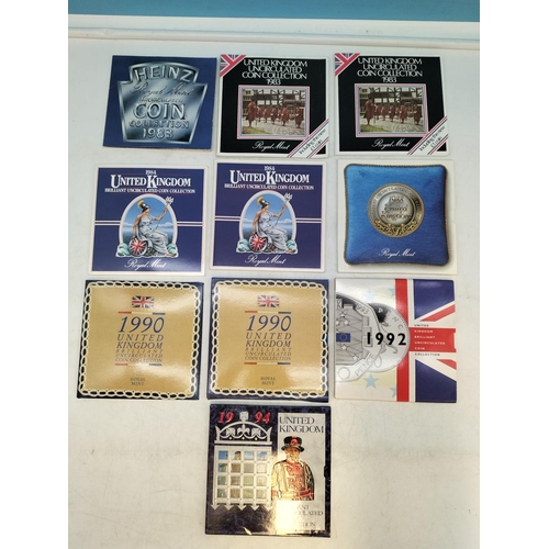 269 - 10 Uncirculated Coin Sets - 1983, 1984, 1988, 1990, 1992 and 1994.