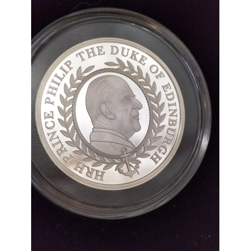 282 - HRH Prince Philip, Duke of Edinburgh Solid Silver Coin Set £1, £2 and £5 in Presentation Case.