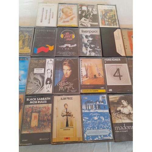 22 - Nice Collection of Cassette Tapes with Various Artists Inc Queen, Madonna, Van Halen, Iron Maiden, T... 