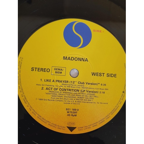 165 - Madonna Collection of Lp And 12inch Ep Singles To Include  Sire – 1-25157 Like A Virgin Allied Press... 