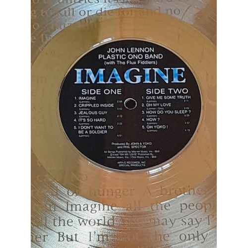 25 - John Lennon, Framed And Mounted 24Kt Gold Plated Lp To Commemorate The 25th Anniversary Of The Relea... 