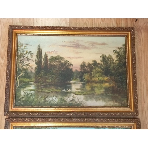 469 - 2 x Framed J Lewis Late 19th Century Oil on Canvas. 66cm x 46cm.