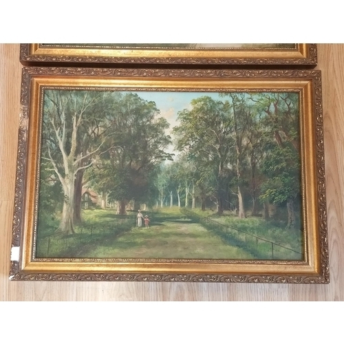 469 - 2 x Framed J Lewis Late 19th Century Oil on Canvas. 66cm x 46cm.
