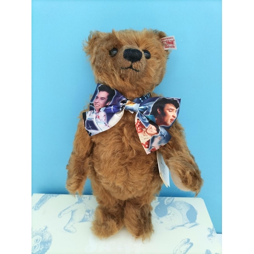 122 - Boxed Steiff Limited Edition 137/1,500 'Musical Elvis' Bear 682162 with Paperwork. Plays 'Teddy Bear... 