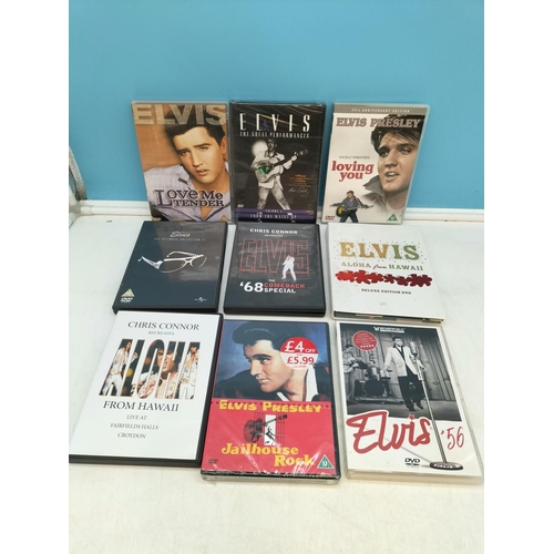 200 - Quantity of Elvis Presley DVDs and CDs.