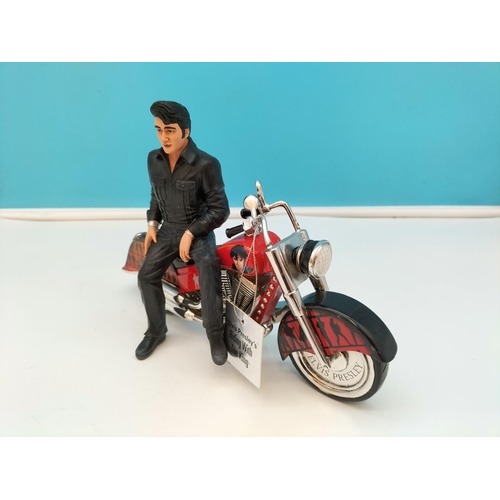 221 - 2016 Hamilton Collection Figure 'Elvis Presley, Riding With the King'. No 1,555. 17cm High x 24cm Lo... 