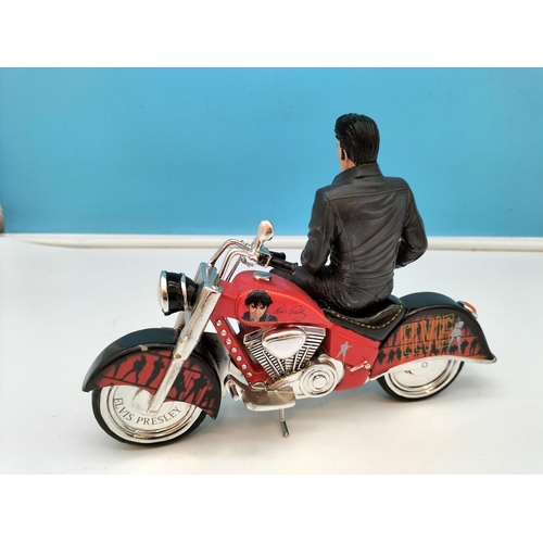 221 - 2016 Hamilton Collection Figure 'Elvis Presley, Riding With the King'. No 1,555. 17cm High x 24cm Lo... 