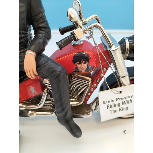 221 - 2016 Hamilton Collection Figure 'Elvis Presley, Riding With the King'. No 1,555. 17cm High x 24cm Lo... 