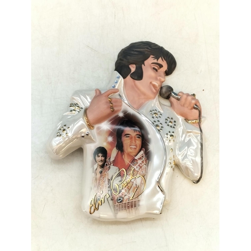 236 - Bradford Exchange 'Elvis Live and on Stage' Ceramic Wall Plaque (20 x 16cm) plus Elvis Presley 'Rock... 