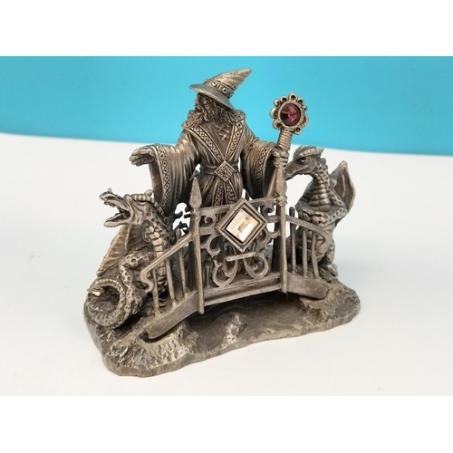 241 - Tudor Mint Pewter Figures (5) to include 'Keeper of the Magic Bridge' 3808, 'The Dark Dragon' 3084, ... 