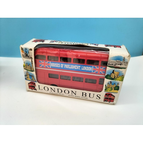 266 - Boxed Corgi 'Blackpool Zoo Brush Rail Coach', Boxed London Bus plus London Bus Money Box with Stoppe... 