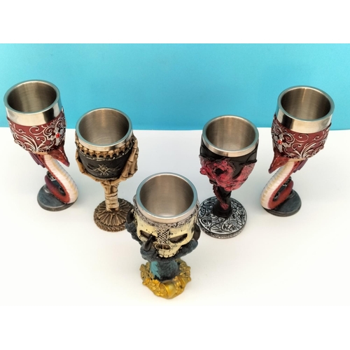 286 - Gothic Goblets (5) to include Nemesis Now Items. Tallest 20cm.