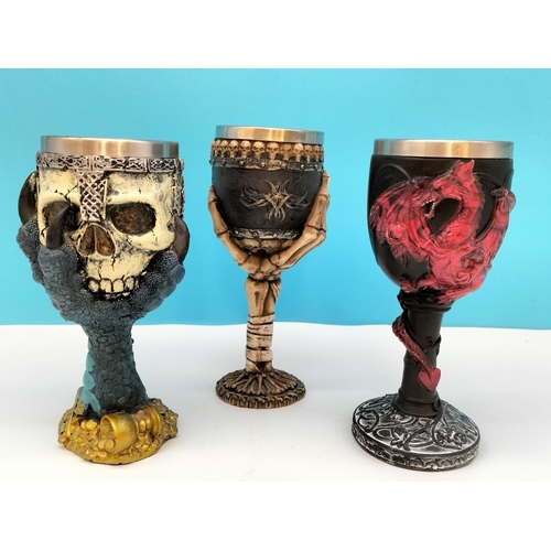 286 - Gothic Goblets (5) to include Nemesis Now Items. Tallest 20cm.