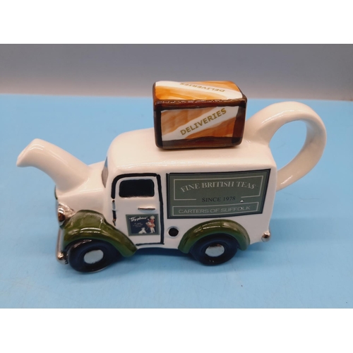 301 - Carters of Suffolk Delivery Van Teapots (3) to include Royal Mail, Bakery and Fine British Teas. 9cm... 