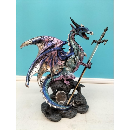 315 - Dragon Figures (4). Largest 20cm High, 25cm x 9cm.