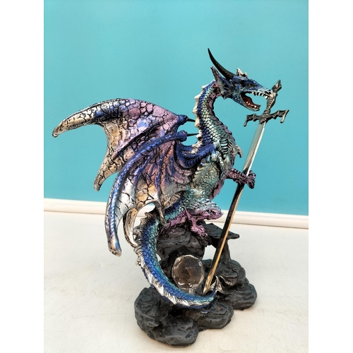 315 - Dragon Figures (4). Largest 20cm High, 25cm x 9cm.