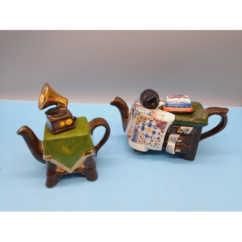 321 - Carters of Suffolk Novelty Teapots (4) to include Toilet, Sink, Dressmakers Drawers and Gramophone T... 