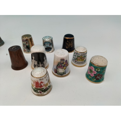 340 - Collection of Thimbles/Pots to include Pewter, Pottery and Wood.